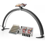 Vevor Desktop Halbmondlicht für Nägel mit Telefonhalter (40 W 735 mm lang) Nageltechniklicht, Nageltischlampe mit einstellbarer Helligkeit, LED-Tischleuchte für Nageltechniker Wimpernverlängerung