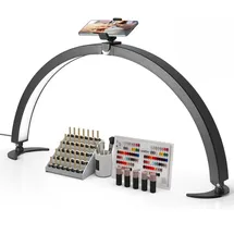 Vevor Desktop Halbmondlicht für Nägel mit Telefonhalter (40 W 735 mm lang) Nageltechniklicht, Nageltischlampe mit einstellbarer Helligkeit, LED-Tischleuchte für Nageltechniker Wimpernverlängerung
