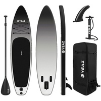 YEAZ Inflatable SUP-Board BLACK SANDS BEACH - EXOTRACE PRO - SET sup board, Inflatable SUP Board, (Set), inkl. Zubehör wie Paddel, Handpumpe und Rucksack grau