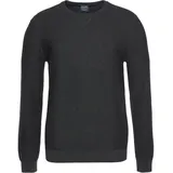 Olymp Rundhalspullover "OLYMP Strick Casual", Herren, Gr. L, grau (anthrazit), Obermaterial: 100% Baumwolle, schmal, Rundhals, Pullover Rundhalspullover, mit modischem Strukturmuster