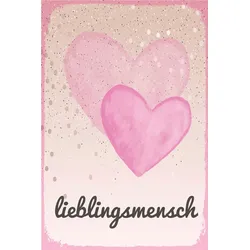 Metallbild QUEENCE "Liebling", rosa (farbe bild(er): rosa), B:45cm H:30cm, Stahl, Metall, Bilder, Stahlschild, Blechschild, Lieblingsmensch, Wanddeko, Wandbild