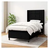 Lattenrost mit Matratze, Schwarz, 90 x 190 cm, Stoff, Plattformbett mit Lattenhalter, einfache Montage, für Schlafzimmer, Erwachsene