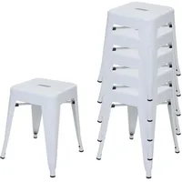 MCW Hocker MCW-A73 Metall weiß 6er Set