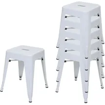 MCW Hocker MCW-A73 Metall weiß 6er Set