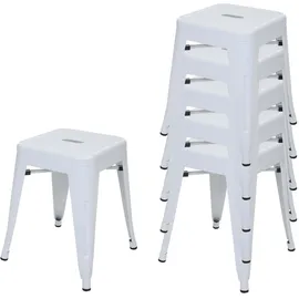 MCW Hocker MCW-A73 Metall weiß 6er Set