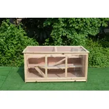 Mucola Kleintierkäfig 117x63x58 cm Kleintiergehege 3 stöckig Holz Hamsterkäfig inklusive aufklappbarem Deckel und Rampen Nagervilla Mäusekäfig Hasenstall