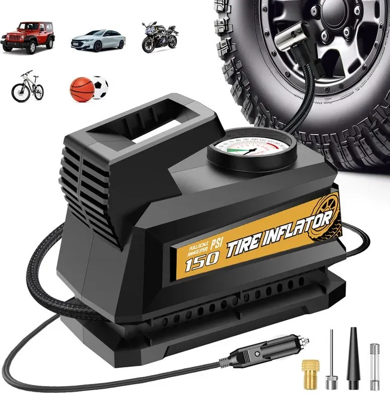 Carsun 12V tragbarer Luftkompressor mit 22‐Zylinder – klein, leicht, leistungsstark, mit steckerfertigem, schalterlosem Plug‐and‐Play‐Design