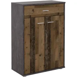 CARO-Möbel Tommy 60 x 84 x 30 cm Dunkelgrau / Dunkelbraun