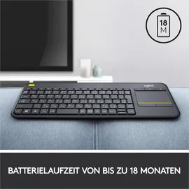 Logitech K400 Plus Wireless Touch Keyboard DE schwarz