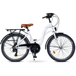 24 Zoll Alu City Bike 24" Mädchen Fahrrad Shimano 21 Gang Rh 38cm