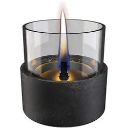 Tenderflame Tischfeuer Aster Lava Glas Schwarz