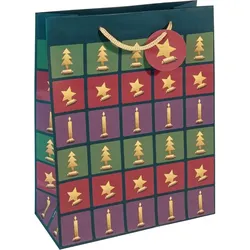 Sigel Geschenktasche GT046 Cut-out style, Weihnachten, Large: Cut-out-style, Baum/Kerze/Stern, Baum/Kerze/Stern, 260mm x 330mm 4004360 5 Stück
