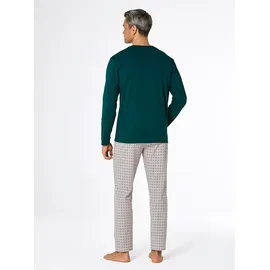 wäschepur Schlafanzug WÄSCHEPUR, Herren, Gr. 48/50, grün (petrol, jade, bedruckt), 100% Baumwolle, Homewear-Sets Schlafanzug
