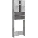 vidaXL Waschmaschinenschrank 64 x 25,5 x 190 cm Betongrau Holz