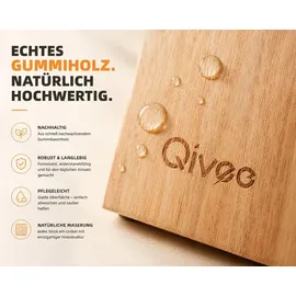 qivee Messerblock unbestückt Holz Beige