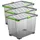 Rotho Evo Total Aufbewahrungsbox 59,0 x 39,5 x 41,2 cm 3-tlg. grau/transparent