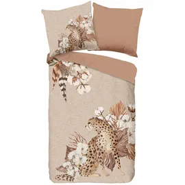 Muller Textil Wendebettwäsche Floral Beige 135 x 200 cm + 80 x 80 cm