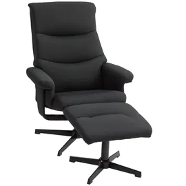 Homcom Relaxsessel mit Hocker Gepolstert 81 x 102 x 74 cm Schwarz