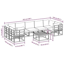 vidaXL Garten-Lounge-Set 8-tlg. schwarz Aluminium