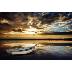 Fototapete PAPERMOON "Schiff im Wasser", bunt, B:4,00m L:2,60m, Vlies, Tapeten