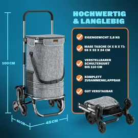 monzana 3in1 Einkaufstrolley grau 0,44 m
