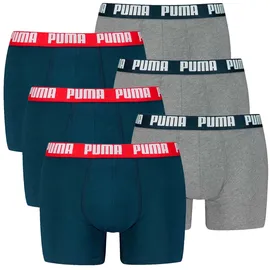 Puma Everyday Basic Boxershorts Blau/Grau XL 6er Pack
