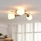 Deckenlampe Amedea Lindby, dimmbar, bronze / altmessing, für Wohn- / Esszimmer, Glas, Antik, Deckenlampe - 55 cm - 55 cm - 18 cm