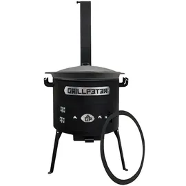 Grillpeter Utschak Asamat Ø40 cm mit Kazan Gusseisen 12L Schaumlöffel