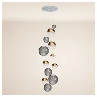 S.luce Orb Galerieleuchte 12-flammig Modular Gold Verlauf/Rauch / Schwarz