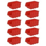 PROREGAL® Kleinteilemagazin SuperSparSet 10x Sichtlagerbox Rot, BxHxT 12x16x23cm Sortimentskasten (10 St), 1-10 Stück, Sortimentskasten, Sortimentsbox 12 cm x 16 cm x 23 cm