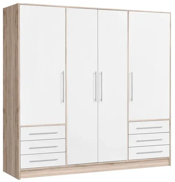 FORTE Kleiderschrank Jupiter 207 x 200 cm Dekor Grau Sandeiche