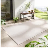 TaraCarpet Teppich Regina Teppich aus robustem Flachgewebe für In und Outdoor, rechteckig, Höhe: 7 mm, Küche Wohnzimmer Terrasse Garten Balkon uni creme 160x220 beige rechteckig | 160 cm x 220 cm x 7 mm