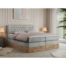 MKS Boxspringbett 160 x 200 cm H4 Hellgrau