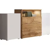Home Affaire Sideboard URBAN III 150 x 80,7 x 39 cm Weiß / Eiche Wotan