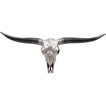 MCW Deko Schädel Stier Silbergrau