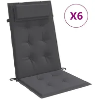 vidaXL Hochlehner Auflage 6 St. 120 x 50 x 5 cm anthrazit