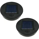 2 Stück/4 Stück Solar-Laternenlichtersatz oben 8 cm, LED-Solarpanel-Laterne, Deckel-Leuchten Ersatzteil, für hängende Laternen im Freien, DIY-Tischleuchten, Garten, Terrasse, Dekoration