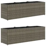 vidaXL Pflanzkübel mit 3 Töpfen 105 x 30 x 32 cm Grau