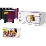 Lirene Liene 2x3 Fotopapier, – 50 Blatt + 5 Tintenpatronen