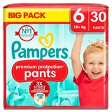 Pampers Pampers® Windeln premium protectionTM BIG PACK Größe Gr.6 (15+ kg) für Kids und Teens (4-12 Jahre), 30 St.