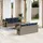 vidaXL Gartensofa-Set 7-tlg. grau Polyrattan