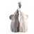 Pajoma pajoma® Verliebte Elefanten 2er-Set aus Keramik | Höhe 25,5 cm - Harmonisches Pärchen in Beige & Grau | Tierfigur Dekoration, Dekofigur, Tischdeko für Küche, Bad, Wohn- und Schlafzimmer
