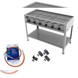 ChattenGlut Gasbräter 6-flammig 27kW Standgerät Edelstahlrost mit DGUV