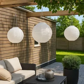 GLOBO Außenleuchte Edelstahl Kunststoff DxH 30x55 cm 2er Set weiß