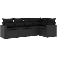 vidaXL Loungeset 5-tlg. schwarz
