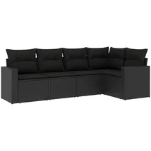 vidaXL Loungeset 5-tlg. schwarz