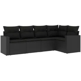 vidaXL Loungeset 5-tlg. schwarz