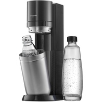 SodaStream Wassersprudler DUO Umsteiger ohne CO2-Zylinder, 1x 1L Glasflasche und 1x 1L spülmaschinenfeste Kunststoff-Flasche, Höhe: 44cm, Farbe: Titan, 19,1x36,6x44,5