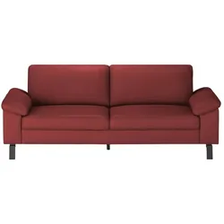 Max Schelling Ledersofa aus Echtleder Maximum , rot , Maße (cm): B: 224 H: 86 T: 97.0