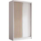 masseno Schwebetürenschrank LAMELLO 120 x 216 x 61 cm Weiß